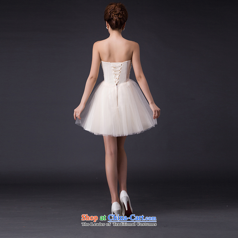 Hei Kaki 2015 new bows dress Korean stylish evening dresses and chest was chaired by annual concert dress skirt  JX09  XXL, champagne color-hi kaki shopping on the Internet has been pressed.