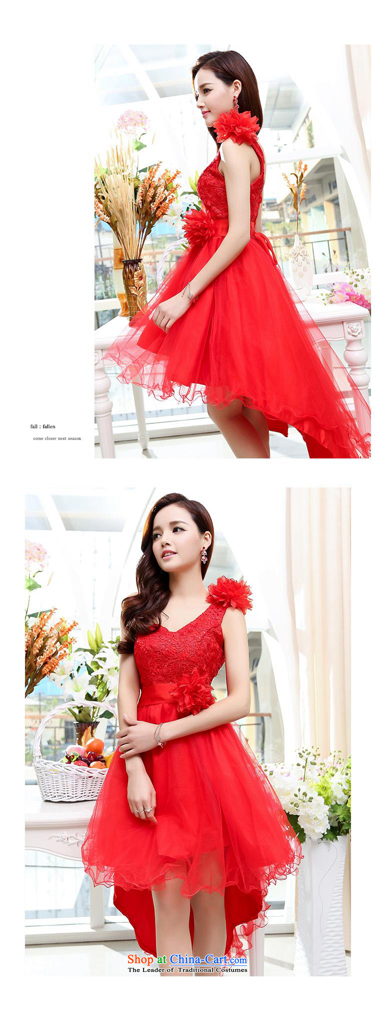 Upscale dress large red wedding dresses etiquette dress single shoulder strap lace bon bon skirt long tail princess skirt 2015 Summer new apricot XL Photo, prices, brand platters! The elections are supplied in the national character of distribution, so action, buy now enjoy more preferential! As soon as possible.