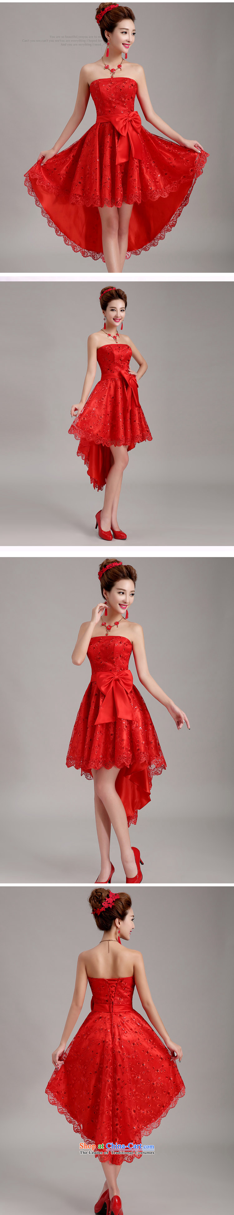 Pure Love bamboo yarn 2015 new bride front stub long after the marriage lace red bows to pregnant women small evening dress cheongsam dress female red L picture, prices, brand platters! The elections are supplied in the national character of distribution, so action, buy now enjoy more preferential! As soon as possible.