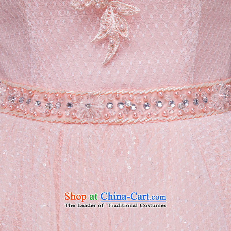 The feelings of Chinese New Year 2015 Uganda Red Bridal Services sweet word bows shoulder bridesmaid small dress autumn and winter, Pink dresses , L, Qing Hua yarn , , , shopping on the Internet