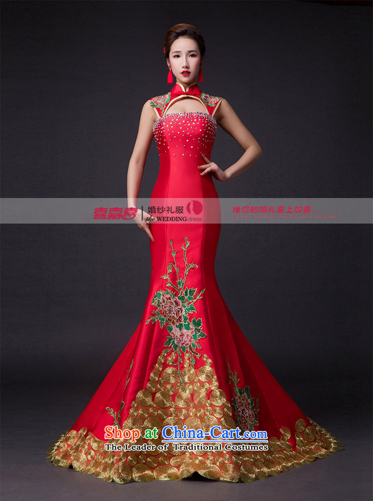 Hei Kaki 2015 new bows dress classic style of retro fine embroidery irrepressible tray clip dress skirt L007 wine red XL Photo, prices, brand platters! The elections are supplied in the national character of distribution, so action, buy now enjoy more preferential! As soon as possible.
