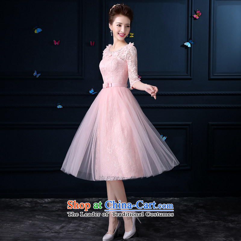 The privilege of serving-leung new 2015 pink bridesmaid to female summer fashion, long dresses and sisters in small countries such as bridesmaid round-neck collar chest no flowers -- in honor of serving 3XL, cuff-leung , , , shopping on the Internet