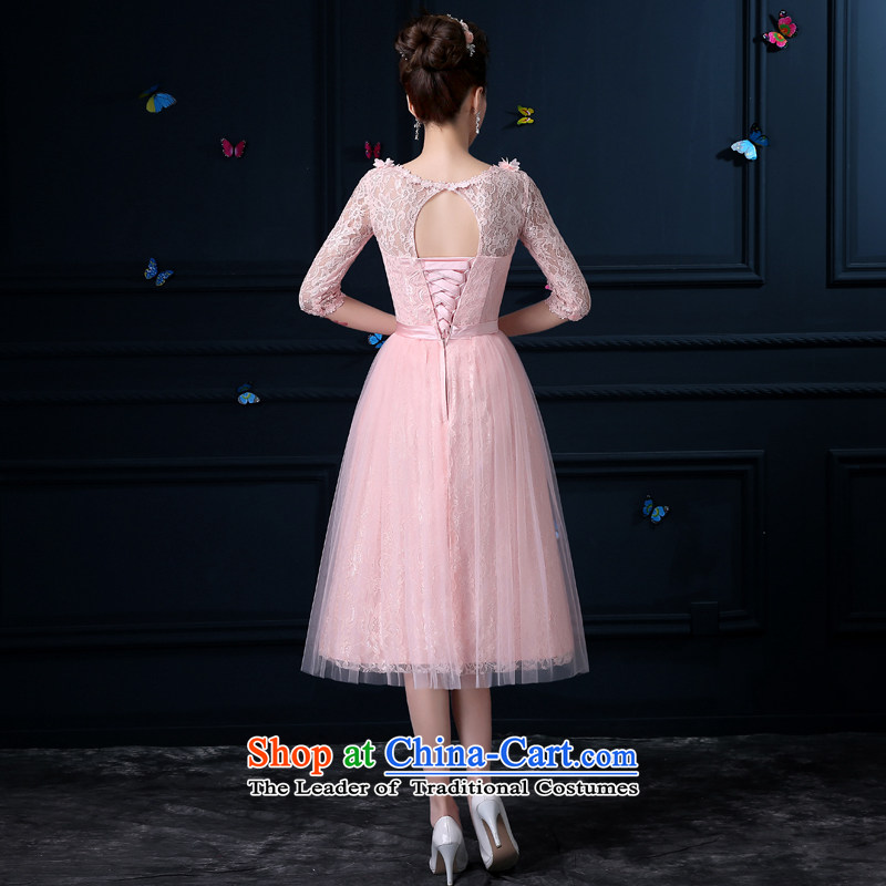 The privilege of serving-leung new 2015 pink bridesmaid to female summer fashion, long dresses and sisters in small countries such as bridesmaid round-neck collar chest no flowers -- in honor of serving 3XL, cuff-leung , , , shopping on the Internet