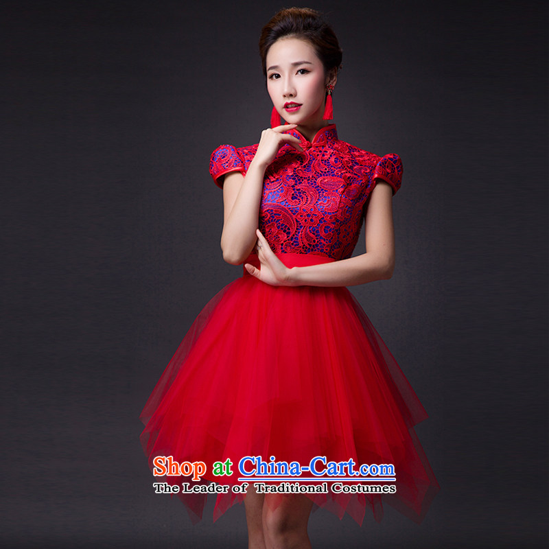 Hei Kaki 2015 new bows dress classic style of fine Antique Lace irrepressible tray clip dress skirt L008 wine red S, Hei Kaki shopping on the Internet has been pressed.