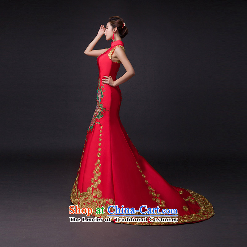 Hei Kaki 2015 new bows dress classic style of retro fine embroidery irrepressible tray clip dress skirt L010 wine red XS, Hei Kaki shopping on the Internet has been pressed.