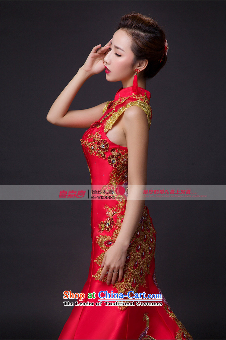 Hei Kaki 2015 new bows dress classic style of retro fine embroidery irrepressible tray clip dress skirt L011 wine red left Tailored size picture, prices, brand platters! The elections are supplied in the national character of distribution, so action, buy now enjoy more preferential! As soon as possible.