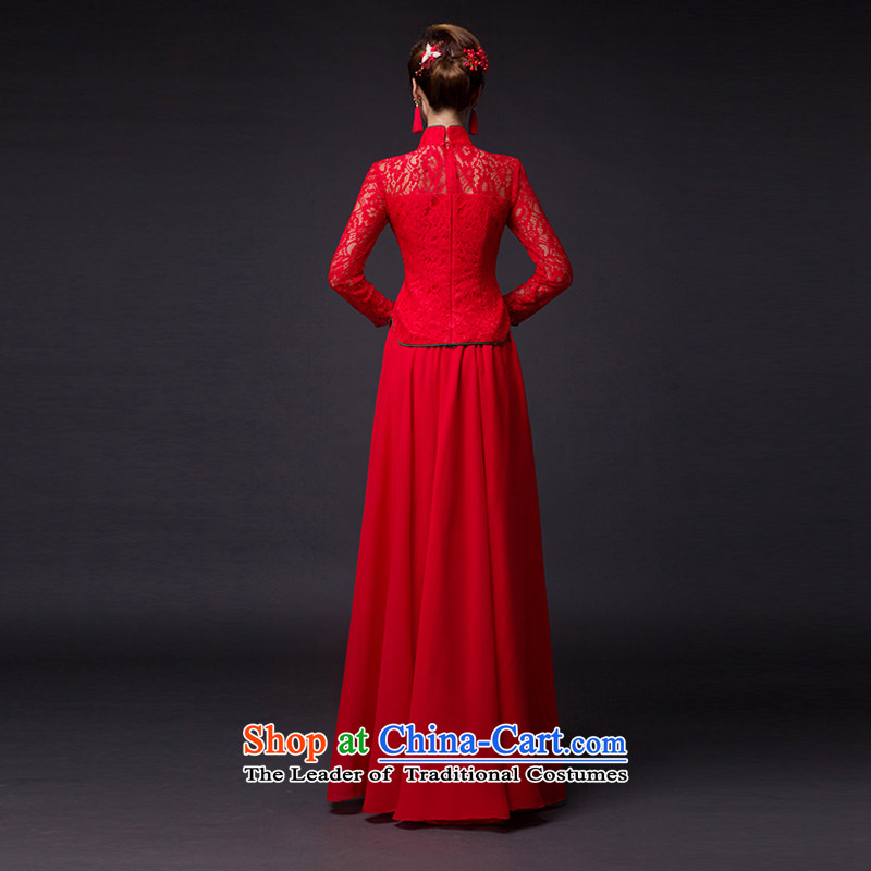 Hei Kaki 2015 new bows dress classic style of retro fine embroidery irrepressible tray clip dress skirt L017 red left Tailored size, Hei Kaki shopping on the Internet has been pressed.