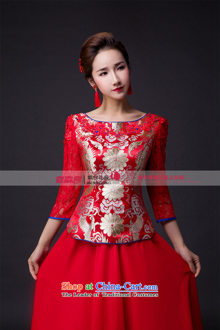 Hei Kaki 2015 new bows dress round-neck collar Stylish retro fine embroidery irrepressible tray clip dress skirt L018 RED XS picture, prices, brand platters! The elections are supplied in the national character of distribution, so action, buy now enjoy more preferential! As soon as possible.