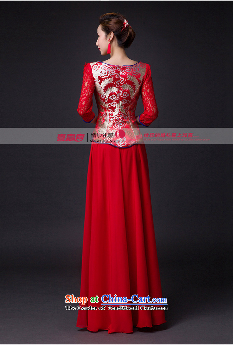 Hei Kaki 2015 new bows dress round-neck collar Stylish retro fine embroidery irrepressible tray clip dress skirt L018 RED XS picture, prices, brand platters! The elections are supplied in the national character of distribution, so action, buy now enjoy more preferential! As soon as possible.