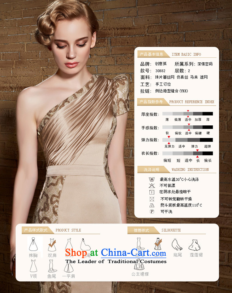 Creative Fox evening dresses 2015 New Long Sau San Pearl lace dress shoulder bridesmaid dress evening dress bride bows 30882 Brown M picture, prices, brand platters! The elections are supplied in the national character of distribution, so action, buy now enjoy more preferential! As soon as possible.