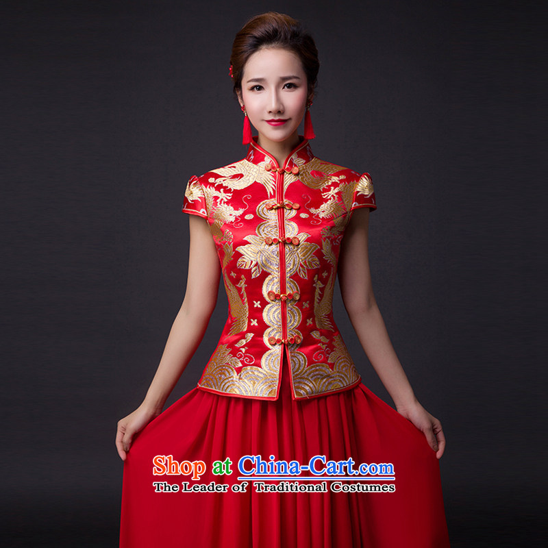 Hei Kaki 2015 new bows dress classic style of retro fine embroidery irrepressible tray clip dress skirt L020 Red left Tailored size, Hei Kaki shopping on the Internet has been pressed.
