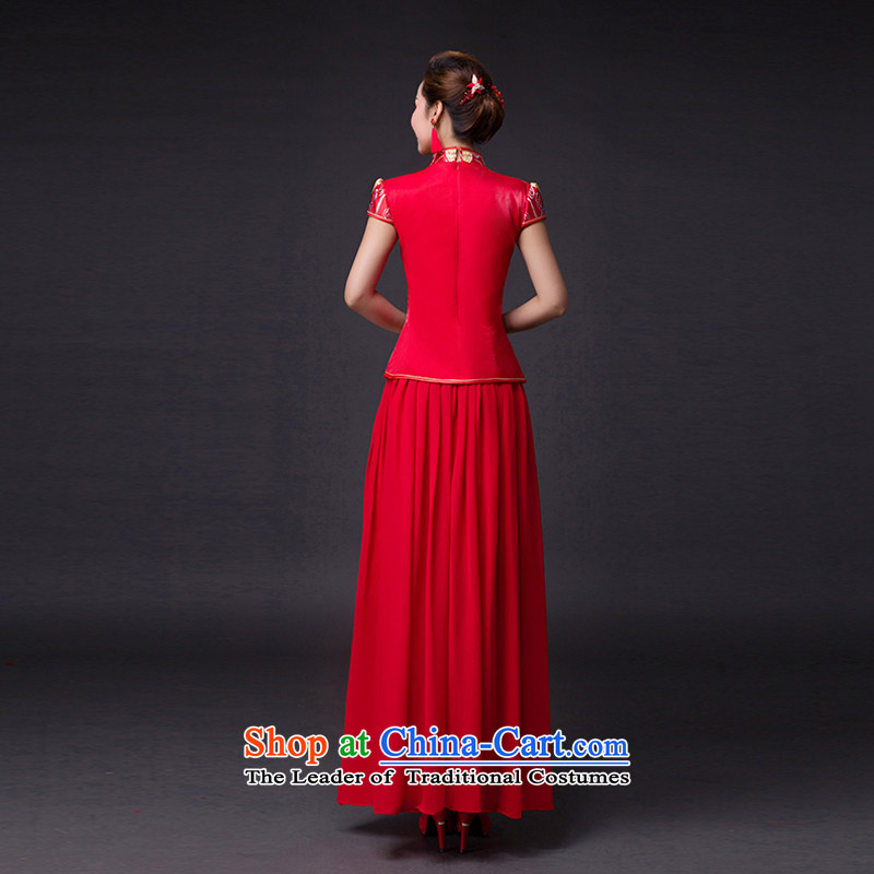 Hei Kaki 2015 new bows dress classic style of retro fine embroidery irrepressible tray clip dress skirt L020 Red left Tailored size, Hei Kaki shopping on the Internet has been pressed.
