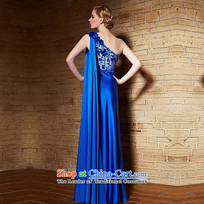 Creative Fox evening dresses banquet dress long evening Sau San shoulder bridesmaid dress blue dress bows her dress and under the auspices of the annual meeting to dress skirt 82168 picture color XXL, creative Fox (coniefox) , , , shopping on the Internet