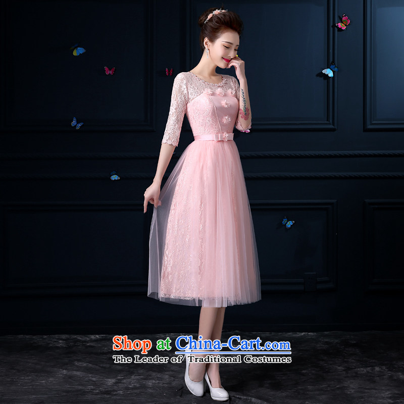 The privilege of serving-leung new 2015 bridesmaid services in the long summer female) bridesmaid mission sister skirt small dress bridesmaid skirt round-neck collar chest with flowers -- in honor of services XL, cuff-leung , , , shopping on the Internet