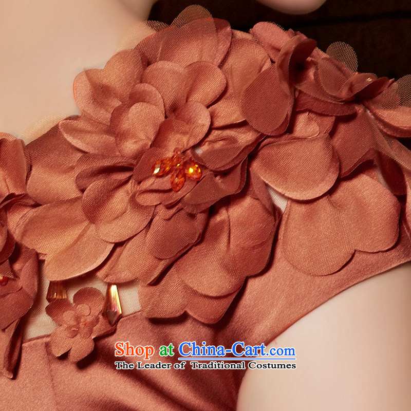 Creative Fox evening dresses 2015 new staple manually pearl flower petals long gown brown bows services under the auspices of dress banquet dinner dress uniform color photo of 30890 Yingbin XL, creative Fox (coniefox) , , , shopping on the Internet