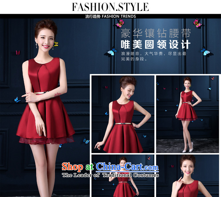 Evening dress new summer 2015 small dining Dress Short) Bride wedding dress bows to skirt the girl evening deep red M picture, prices, brand platters! The elections are supplied in the national character of distribution, so action, buy now enjoy more preferential! As soon as possible.