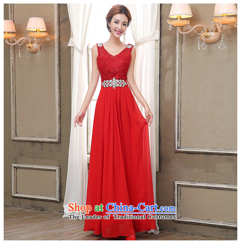 Pure Love bamboo yarn 2015 New Service Bridal Fashion red bows wedding dress spring long evening dresses bridesmaid services summer Sau San Female Red sexy stylish M plain love bamboo yarn , , , shopping on the Internet