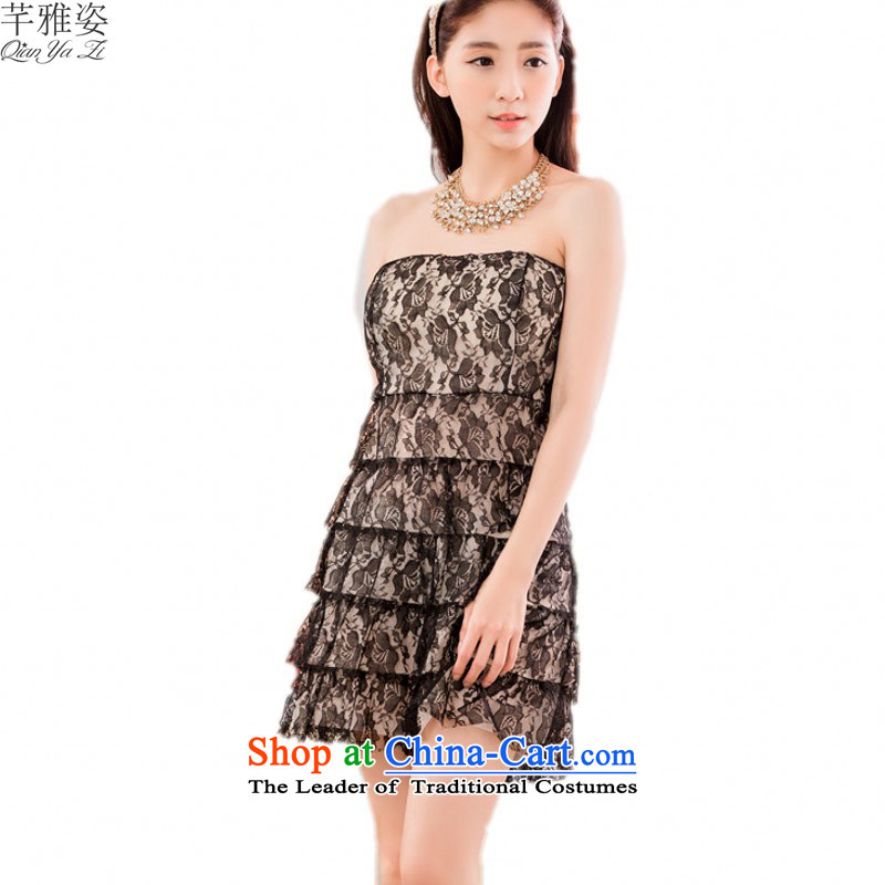 C.o.d. 2015 new larger dress Sleek and Sexy bare shoulders and chest lace dresses slips evening night with show skirts blue skirt cake XL approximately 120-140, Hazel (QIANYAZI constitution) , , , shopping on the Internet