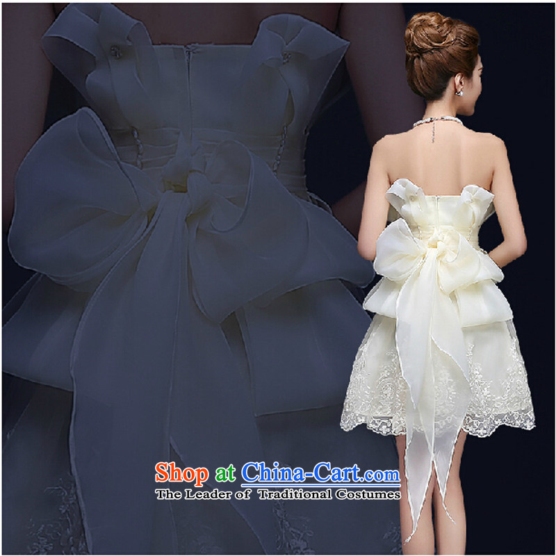 Pure Love bamboo yarn 2015 new dresses and bows Service, Bridal Bridesmaid Services Mary Magdalene chest marriage small dress dresses summer champagne color?S