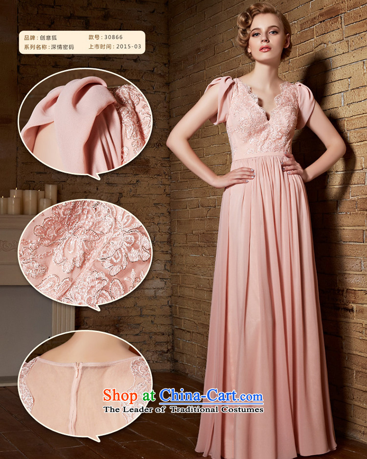 Creative Fox evening dresses 2015 new pink wedding dress bride bridesmaid dress V-Neck long banquet hosted services dress 30866 bows pink S picture, prices, brand platters! The elections are supplied in the national character of distribution, so action, buy now enjoy more preferential! As soon as possible.