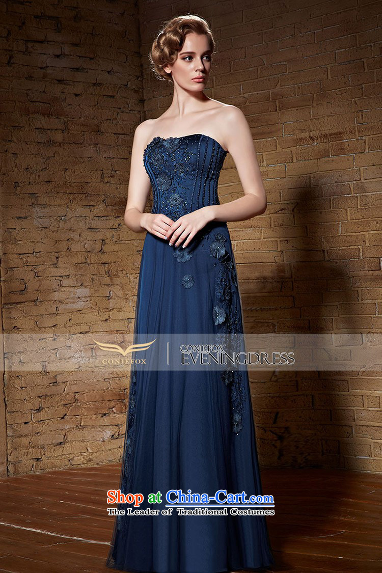 Creative Fox evening dresses 2015 new blue spatula chest banquet evening dresses manually staple bead dress skirt annual meeting presided over a drink service 82150 dress Blue M picture, prices, brand platters! The elections are supplied in the national character of distribution, so action, buy now enjoy more preferential! As soon as possible.