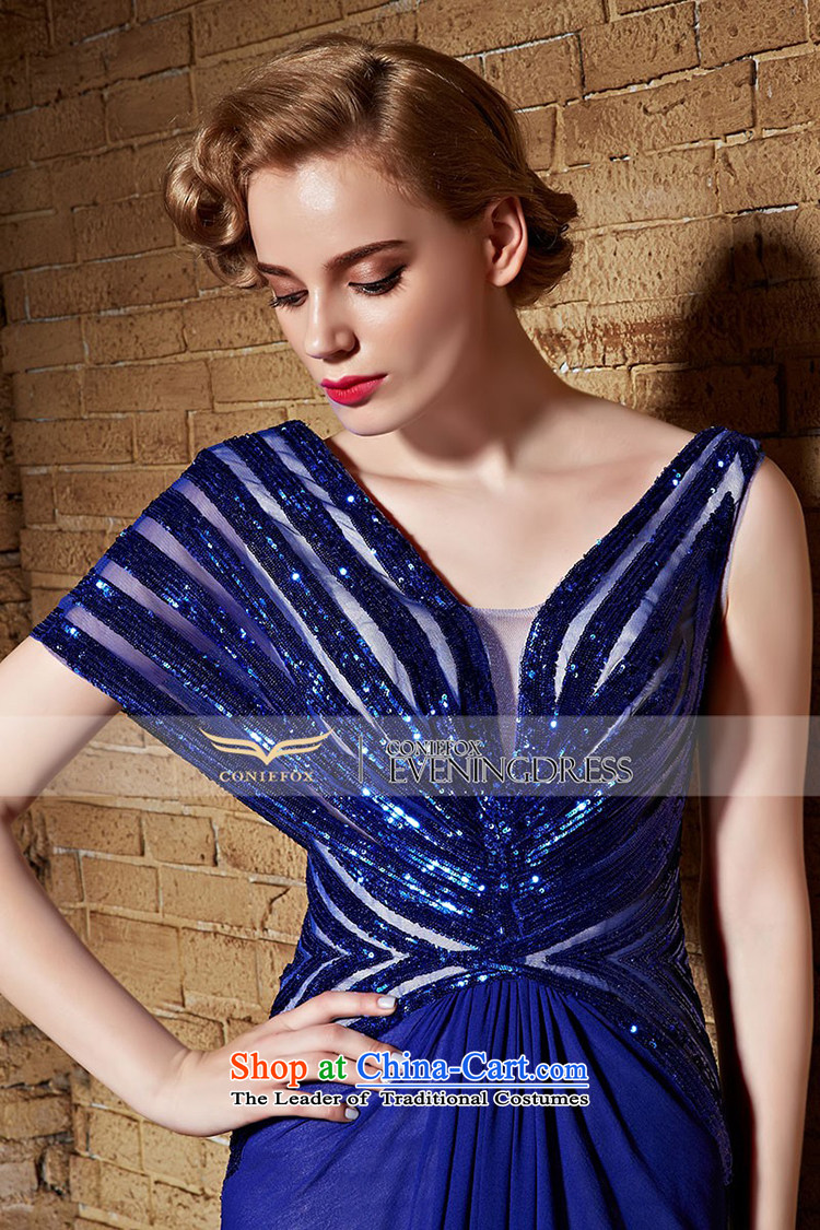 Creative Fox evening dresses 2015 new evening dresses long blue V-Neck back banquet services under the auspices of dresses dress bows dress 82199 will Blue M picture, prices, brand platters! The elections are supplied in the national character of distribution, so action, buy now enjoy more preferential! As soon as possible.
