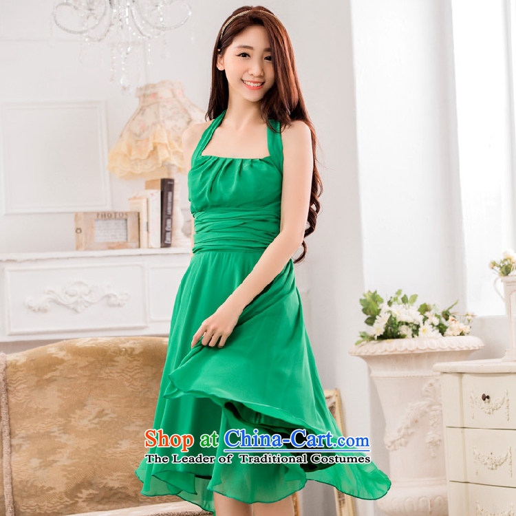 C.o.d. 2015 new stylish solid color chiffon dresses xl sexy back to dress also slips annual bridesmaid sister dress skirt green XL pictures, the burden of approximately 120-140 price, brand platters! The elections are supplied in the national character of distribution, so action, buy now enjoy more preferential! As soon as possible.