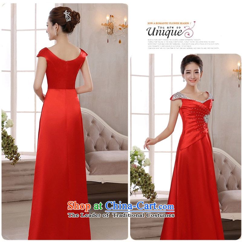 Pure Love bamboo yarn 2015 new Korean fashion Sau San dress marriages long drink service banquet moderator evening dresses summer large red XL, pure love bamboo yarn , , , shopping on the Internet
