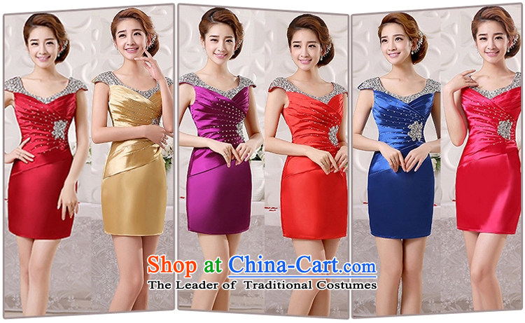 Pure Love bamboo yarn short, bows to bride stylish new 2015 shoulders banquet dinner dress hostess Sau San dress spring and summer purple M picture, prices, brand platters! The elections are supplied in the national character of distribution, so action, buy now enjoy more preferential! As soon as possible.