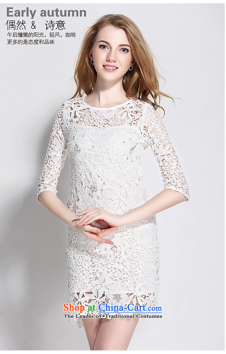 Hsbc Holdings Plc 2015 Summer Ming new European site heavy industry water-soluble silk dress female nails blossoms pearl package and Sau San dresses White M picture, prices, brand platters! The elections are supplied in the national character of distribution, so action, buy now enjoy more preferential! As soon as possible.