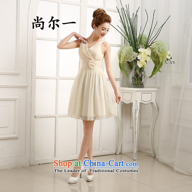 Yet, a new bridesmaid mission Dress Short, banquet evening dresses and sisters skirt bridesmaid services small dress 6408 champagne color code, yet, are a , , , shopping on the Internet