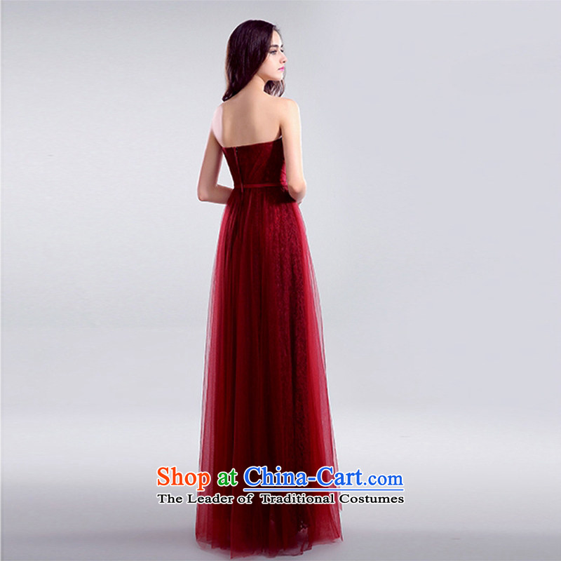 The Syrian brides wedding dresses time wiping the chest long drink served the betrothal of Sau San evening dress will car models banquet bridesmaid dress wine red S time Syrian shopping on the Internet has been pressed.