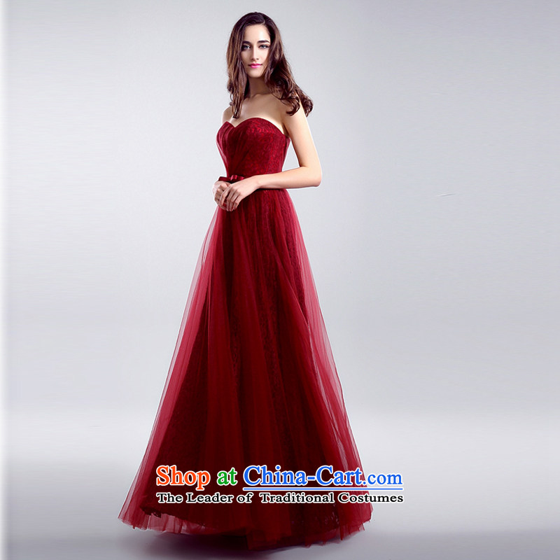 The Syrian brides wedding dresses time wiping the chest long drink served the betrothal of Sau San evening dress will car models banquet bridesmaid dress wine red S time Syrian shopping on the Internet has been pressed.