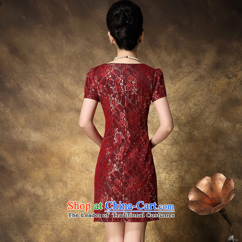 Kosovo in summer 2015, Mrs Ure older wedding mother replacing middle-aged grannies wedding dresses summer intensify lace dresses 8080 Red XXXL, Kosovo woxi Lucy () , , , shopping on the Internet