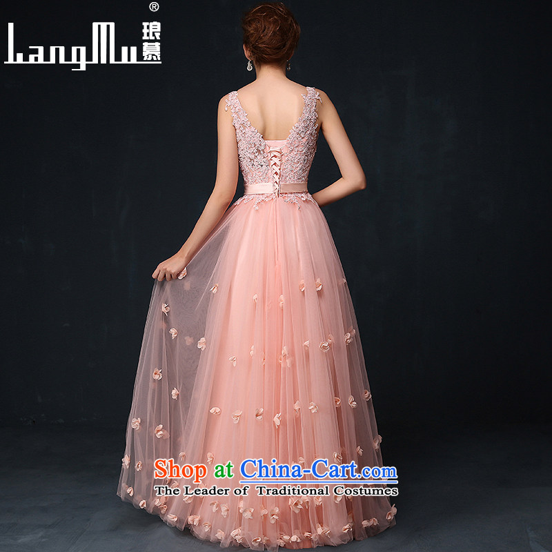 The new 2015 Luang evening dresses, long gown bride red toasting champagne banquet service annual summer pink dresses , small Luang The , , , shopping on the Internet