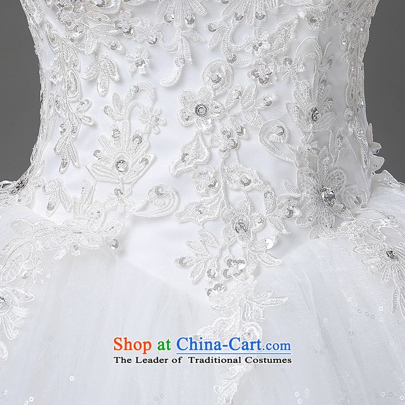 The first field shoulder wedding spring and summer load to align the new 2015 collar bride wedding dress lace large tie Diamond White L, pure love bamboo yarn , , , shopping on the Internet