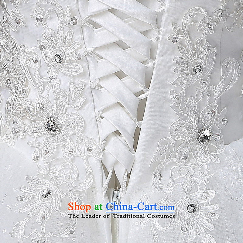 The first field shoulder wedding spring and summer load to align the new 2015 collar bride wedding dress lace large tie Diamond White L, pure love bamboo yarn , , , shopping on the Internet