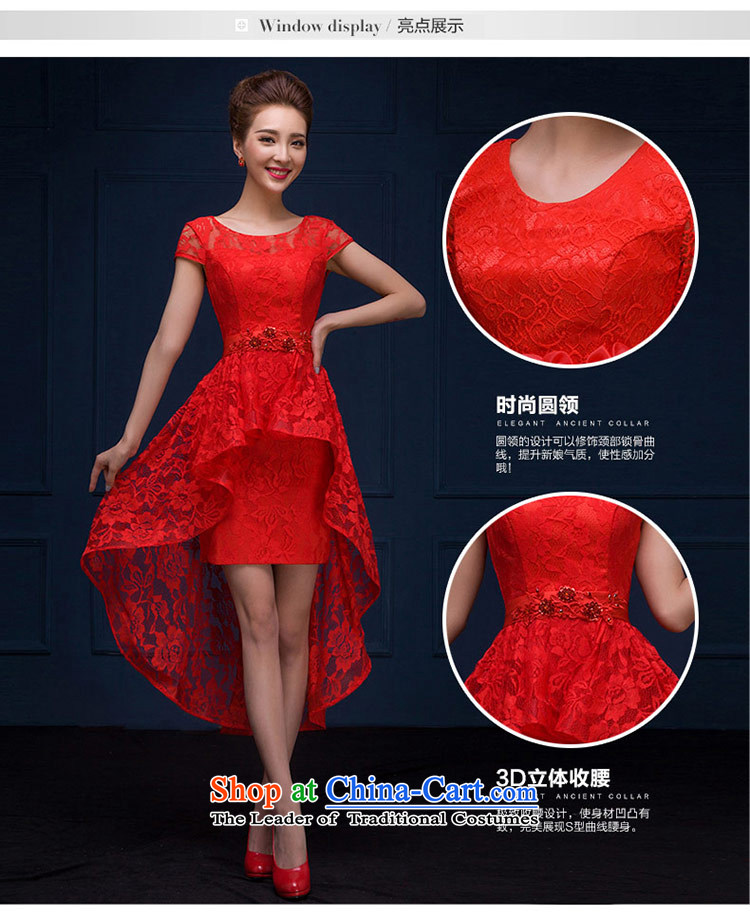 Qing Hua Sha red elegant 2015 new bride services shoulder the word bows lace round-neck collar marriage wedding dresses red L picture, prices, brand platters! The elections are supplied in the national character of distribution, so action, buy now enjoy more preferential! As soon as possible.