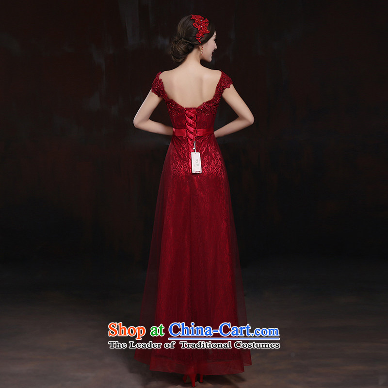 However Service Bridal Fashion 2014 new marriage shoulders red dress long under the auspices of Sau San dress female dark red XL, pure love bamboo yarn , , , shopping on the Internet