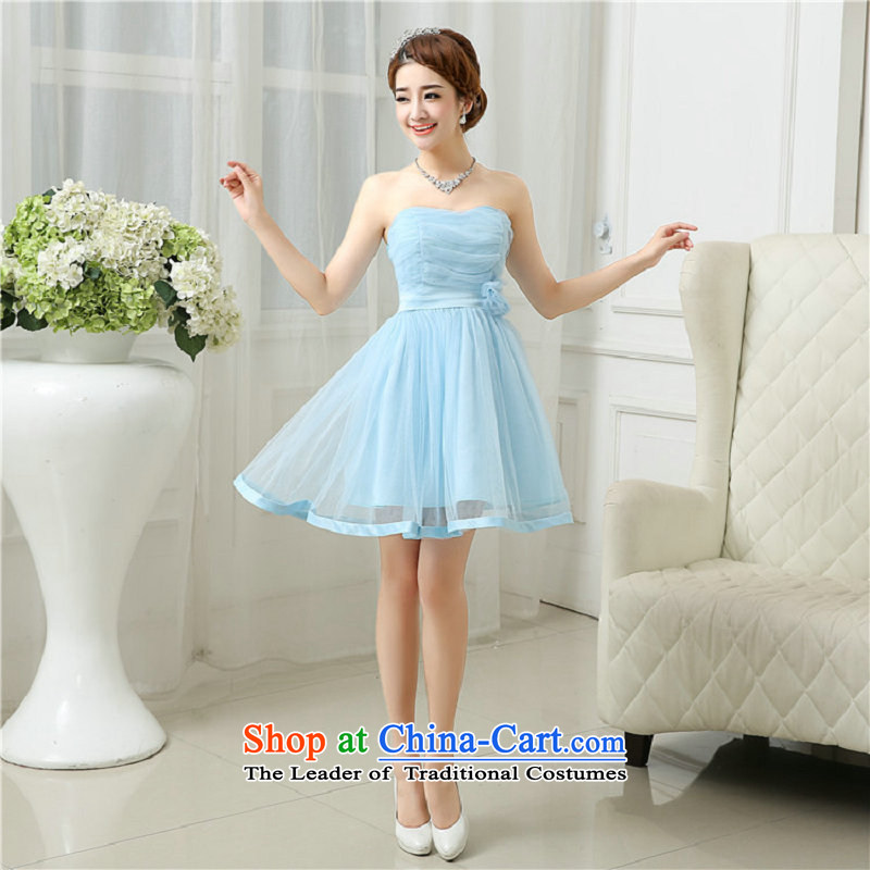 Yet, a short of bridesmaid dress 2015 Spring/Summer Wedding banquet new evening dresses and sisters graduated in 6501 with a light blue skirt dress code, yet, are a , , , shopping on the Internet