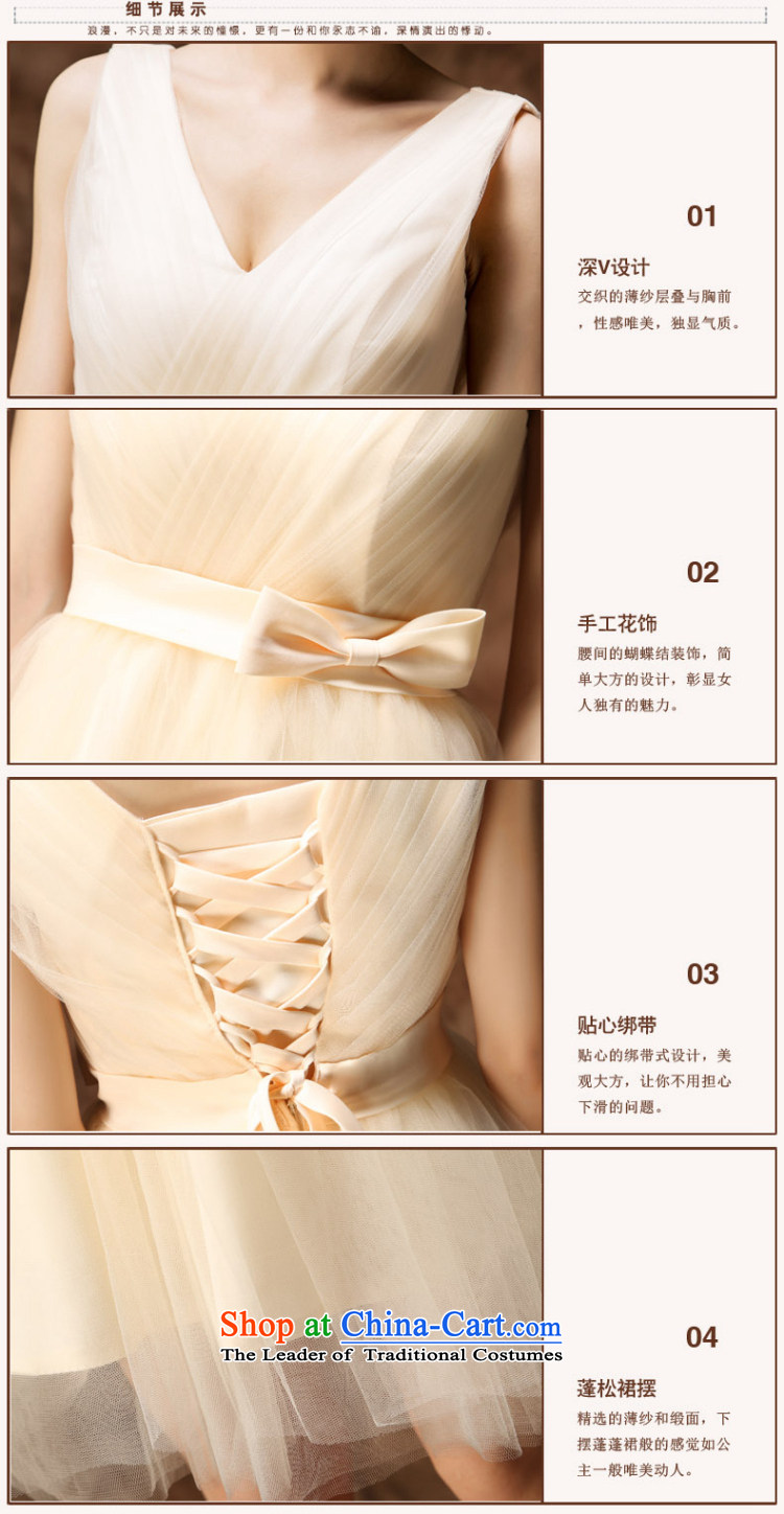 Naoji a bride services summer is shorter) bows wedding dress dresses bridesmaid to serve small dress Female dress 6504 champagne color L 120-130 catty picture, prices, brand platters! The elections are supplied in the national character of distribution, so action, buy now enjoy more preferential! As soon as possible.