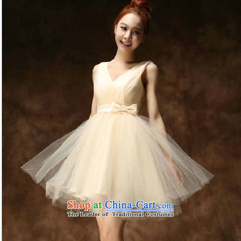 Naoji a bride services summer is shorter) bows wedding dress dresses bridesmaid to serve small dress Female dress 6504 champagne color L 120-130, naoji a , , , shopping on the Internet