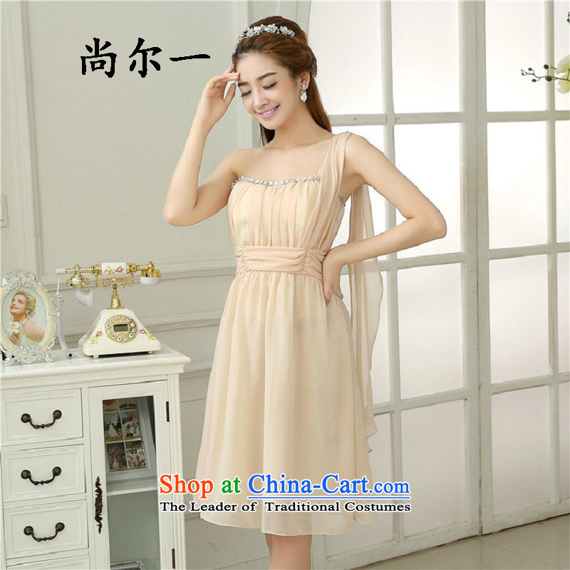 Naoji a bridesmaid Services Mr Ronald 2015 new bridesmaid Dress Short of mission sister skirt graduated from small dress evening dress champagne color are Code 6509