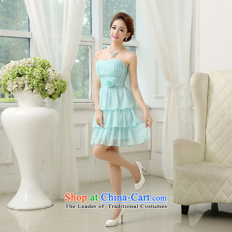 Yet, a new dress bridesmaid 2015 spring/summer short of Sau San bridesmaid mission dress bridesmaid sister skirt annual service dress code is 6510 light blue, it is a , , , shopping on the Internet
