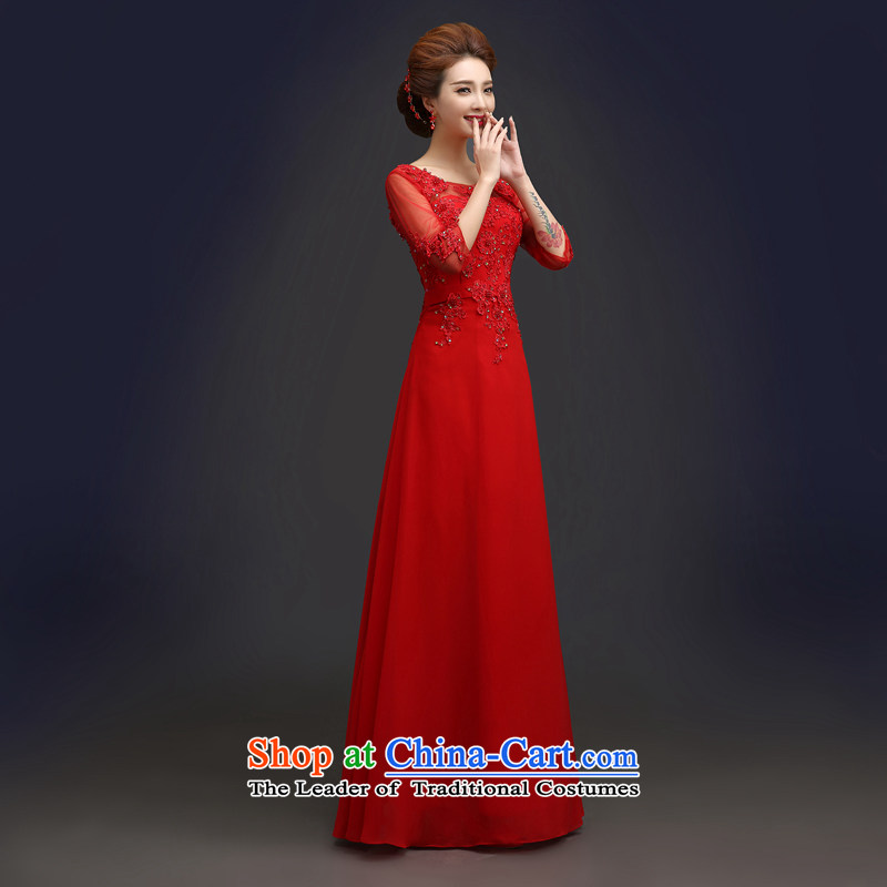 Each red bride wedding dresses Connie 2015 Summer trendy new of Chinese in cuff tie long service female Red Sau San bows M each JIAONI stephanie () , , , shopping on the Internet
