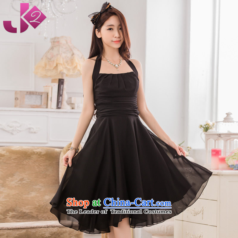2015 Summer stylish look JK2 hang in the establishment of a long history of dress, solid color Large Dinner Show Services chiffon dresses scarlet XXL,JK2.YY,,, shopping on the Internet