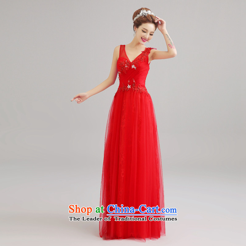 Every 2015 Spring/Summer Connie red wedding dresses shoulders bows Korean married long graphics thin long skirt marriage lace evening dress red tailored, does not allow for every JIAONI stephanie () , , , shopping on the Internet