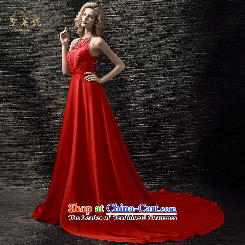 The Holy her wedding dresses Summer 2015 new red crowsfoot bride bows dress large Ms. large tail bride skirt RED M holy her sheng lai ni) ( , , , shopping on the Internet