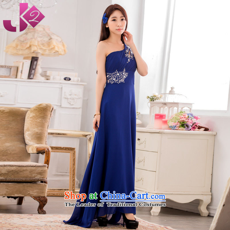  New high-end JK2 banquet hosted a dress xl shoulder nail pearl chiffon long graphics thin black dress XXXL recommendations about 185 ,JK2.YY,,, shopping on the Internet