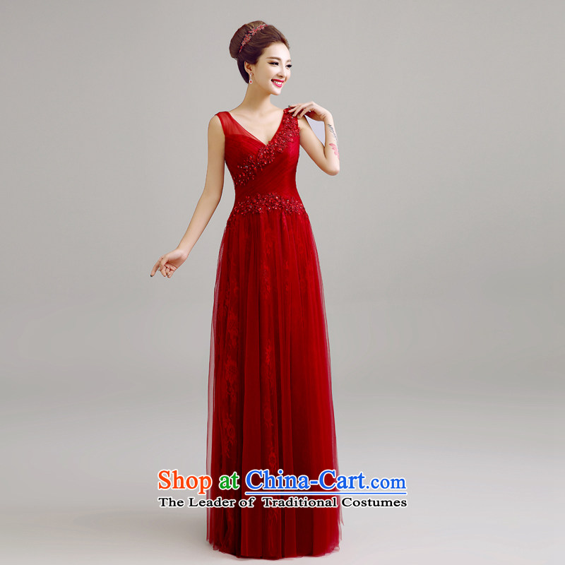 Each Connie wine red reception banquet evening dresses 2015 Summer shoulders Sau San long stylish wedding dresses brides web services LF0016 drink wine red tailored, does not allow for every JIAONI stephanie () , , , shopping on the Internet